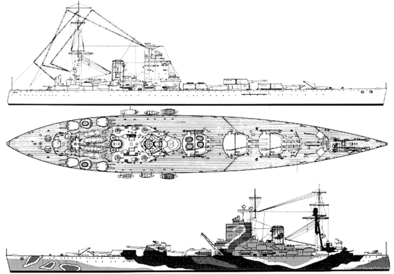 Корабль HMS Rodney [Battleship] - чертежи, габариты, рисунки